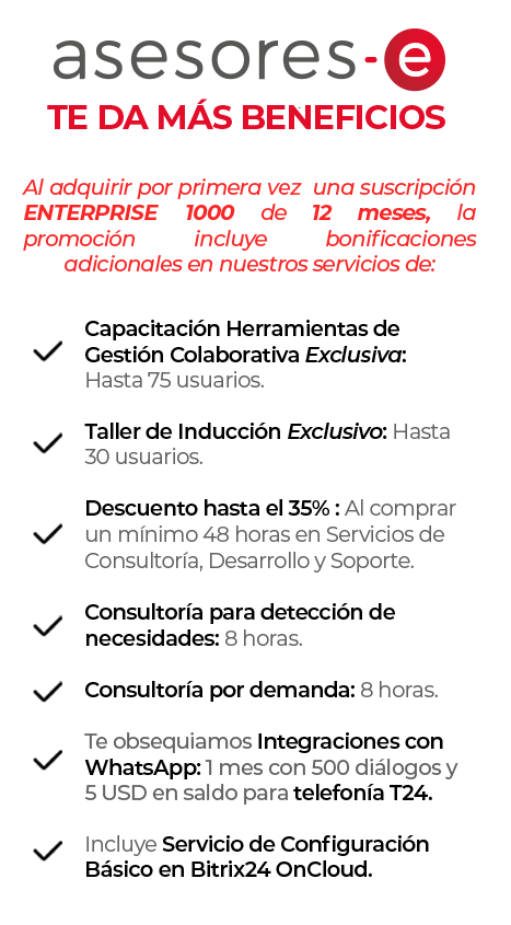 Beneficios de adquirir una suscripción Bitrix24 con asesores-e