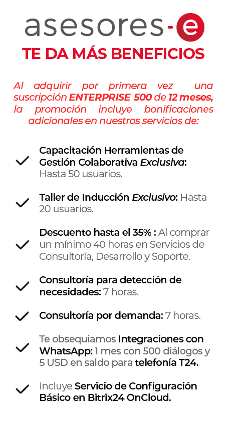 Beneficios de adquirir una suscripción Bitrix24 con asesores-e